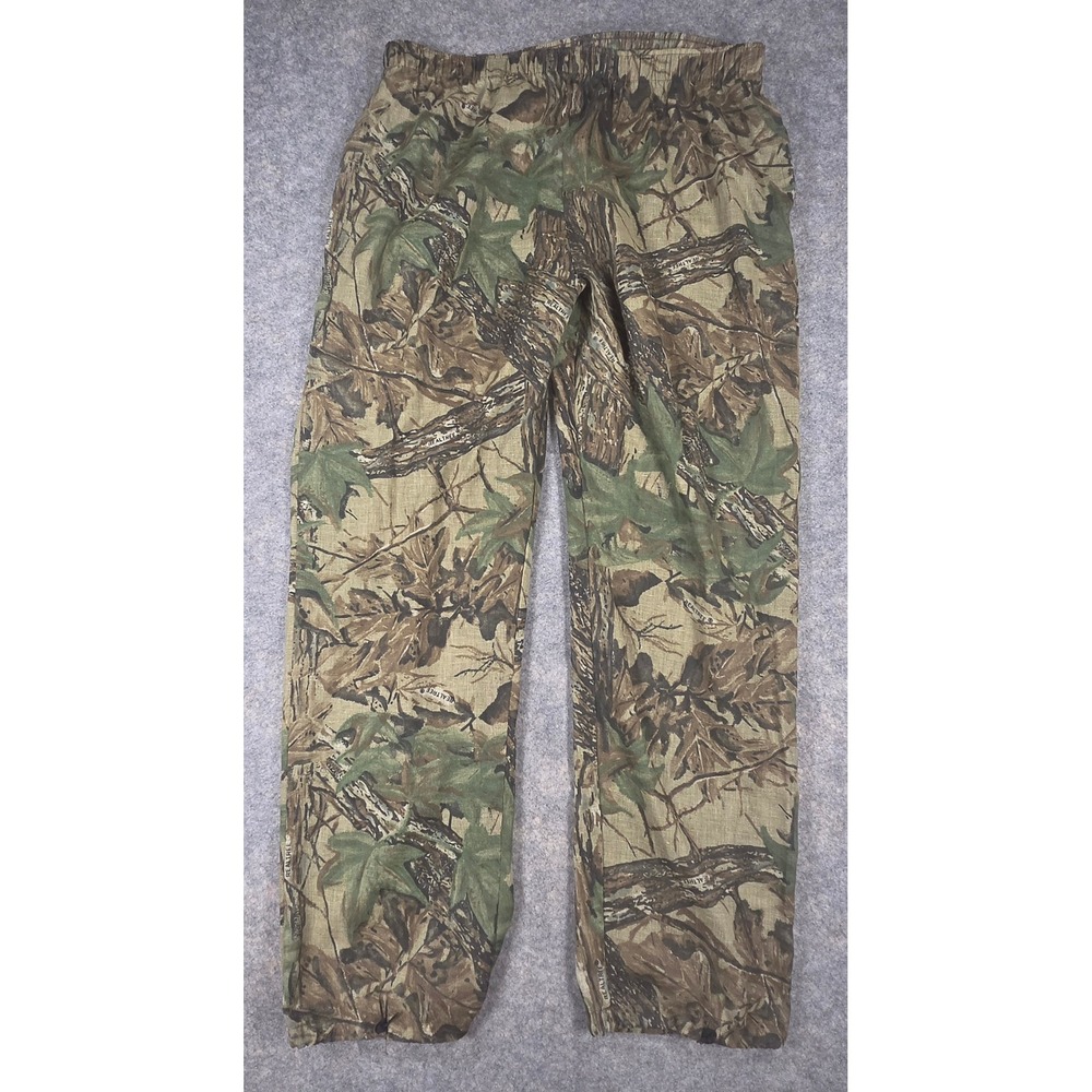 Vintage Realtree Thin Camo Pants Mens Large Regular Elastic Waist Made in USA